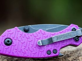 Нож складной Shuffle - KERSHAW 8700PURBW, сталь 8Cr13MoV c покрытием BlackWash™, рукоять текстурированный термопластик GFN фиолетового цвета