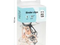 Зажимы для бумаг Meshu "Cute Cats" 6 шт 33 мм, ассорти, бокс с европодвесом