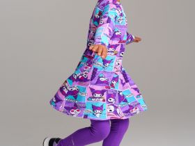 Комплект трикотажный для девочек: платье, брюки (легинсы)