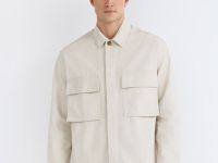 Куртка-рубашка из канваса, Белый