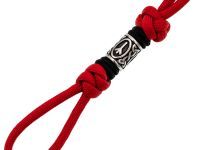 Темляк для складного ножа с бусиной "Obereg", R/B, красный