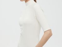 Джемпер с коротким рукавом и воротником-стойкой