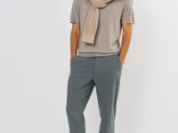 Вязаная футболка из пряжи, Бежевый