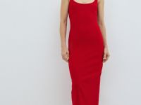 Платье миди, Красный