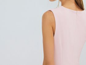 Трикотажное платье со сборками, Розовый