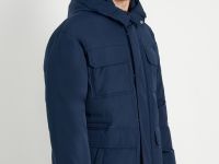 Пуховое пальто с накладными карманами