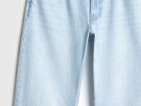 Широкие джинсы с разрезами на коленях, Голубой