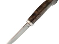 Нож Воронёнок, сталь M398, рукоять кап карельской березы