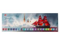 Набор акварели "Белые ночи" 21 цв Грануляция, в металлическом пенале