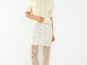 Укороченный кардиган с содержанием шерсти, Желтый