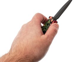 Фронтальный автоматический нож Daggerr Кощей Khohloma, сталь D2, рукоять алюминий