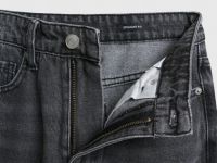 Прямые джинсы с высокой посадкой, Серый