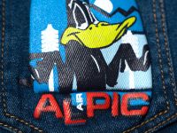 Полукомбинезон текстильный джинсовый утепленный флисом для мальчиков