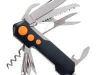 Нож перочинный Stinger 96 мм, 15 функций, черный/оранжевый, в блистере