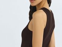 Платье-майка из трикотажа, Коричневый