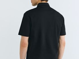 Поло из мерсеризованного хлопка, Черный
