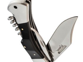 Складной нож со штопором Витязь Путник, сталь 65х13