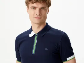 Мужское спортивное поло Lacoste на молнии