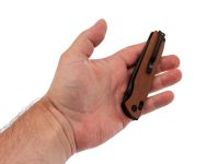 Складной нож SRM Terrier 258L-MN2, сталь 140Cr, рукоять коричневая микарта