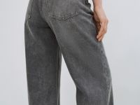 Широкие джинсы Wide leg с высокой посадкой, Серый