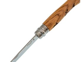 Складной нож Opinel №8, нержавеющая сталь, рукоять дуб, гравировка заяц, 002333
