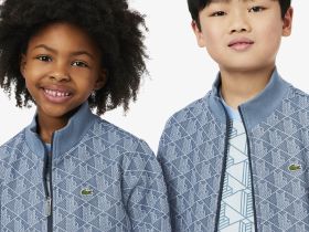 Детская толстовка Lacoste Paris Monogram с высоким воротом и застежкой-молнией