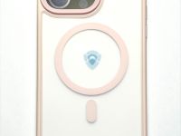 Чехол-накладка Dfansdesign Magsafe Case для Apple iPhone 14 Pro Max пластиковый прозрачно-белый (розовая рамка)