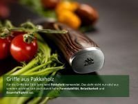 Wakoli Профессиональный набор из 3 кухонных ножей из натуральной дамасской стали с деревянными ручками из пакки в деревянной коробке Wakoli Edib