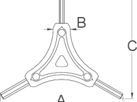 Ключ Y-образный Unior 1781/2HX шестигранный (черный / синий 2x2,5x3 мм)