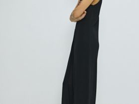 Удлинённый жилет из трикотажа, Черный