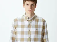 Мужская клетчатая рубашка Lacoste из смеси льна