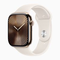 Смарт-часы Apple Watch Series 10 46mm Gold Titanium Case with Starlight Sport Band (S/M)