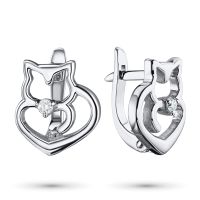 Серьги из серебра с бриллиантами э0601сг04210519