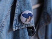 Значок круглый "Букет Васильков"