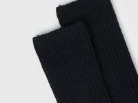 Высокие носки с шерстью в рубчик, Синий