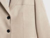 Однобортный жакет из искусственной замши, Бежевый