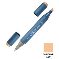 Маркер двусторонний для скетчинга Гамма "Студия", телесный, корпус трехгранный, пулевид./клиновид. наконечник