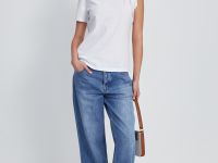 Топ из хлопка с открытым плечом и фигурным узлом