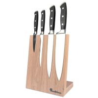 Подставка настольная магнитная для 4 ножей Woodinhome KS002SSOW, дуб