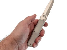 Нож автоматический Mikov Predator, сталь 420, рукоять серый пластик