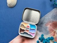 Палетка для красок "Маяк" 6х5 см, цвет серебро, пластик белый