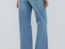 Прямые свободные джинсы, Голубой