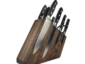 Подставка для ножей магнитная комбинированная Woodinhome KS016SOB, дуб, коричневый