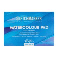 Альбом-склейка для акварели Sketchmarker 21х31 см 10 л 300 г, хлопок, среднезернистая