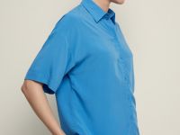 Блузка свободного кроя с коротким рукавом