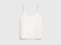 Пижамная майка из ажурного трикотажа, Белый