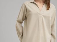 Свободная рубашка изо льна и хлопка