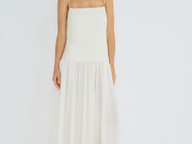 Платье А-силуэта на тонких бретелях, Бежевый