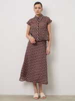 Блуза из крапивы 5011946 коричневый горошек
