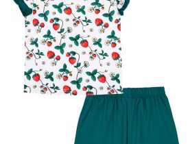 Комплект трикотажный для девочек: фуфайка (футболка), шорты